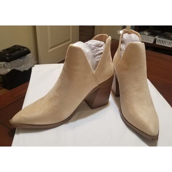 Kathemoi Ankle Boots Slip-on Pointed Toe Chunky Stacked Mid Heel Sz 8 - NWT's - Picture 3 of 10